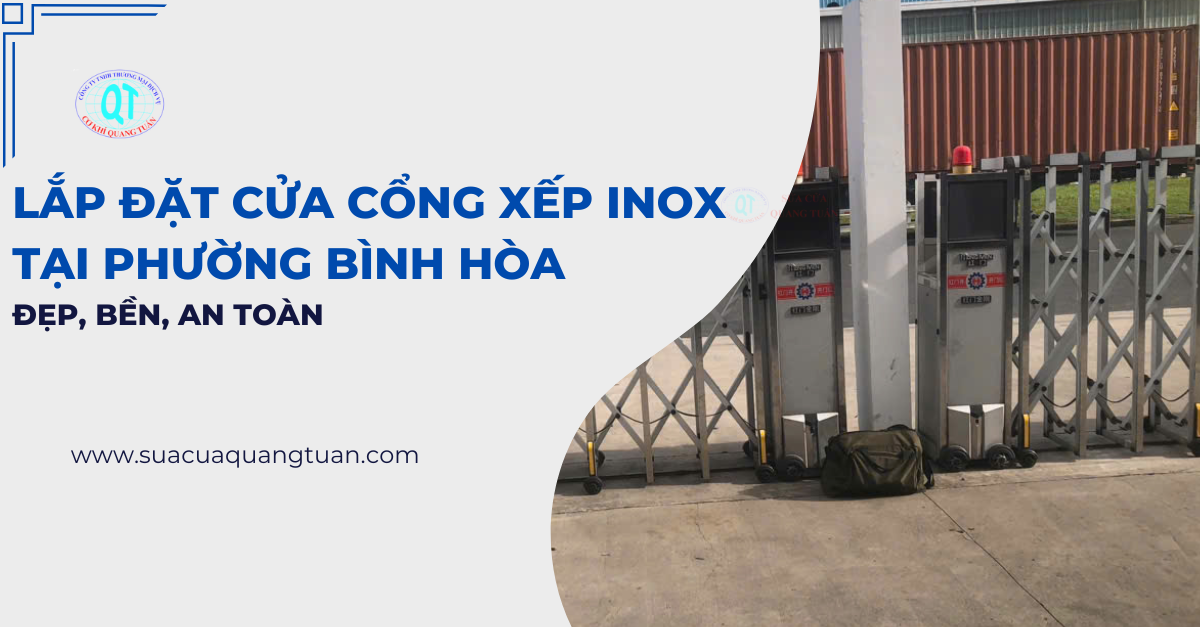 lắp đặt cửa cổng xếp inox tại phường Bình Hòa