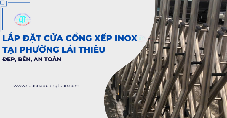lắp đặt cửa cổng xếp inox tại phường Lái Thiêu