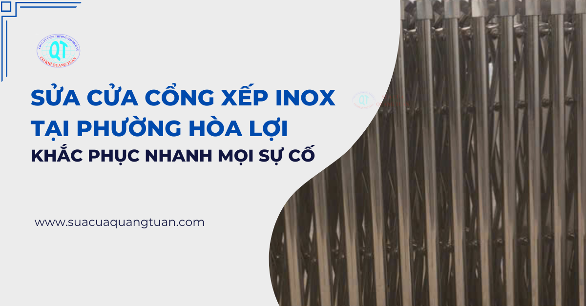 sửa cửa cổng xếp inox tại phường Hòa Lợi